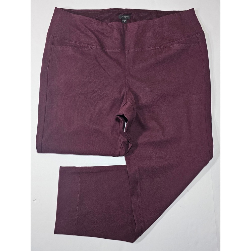 J. Jill Wearever Burgundy Plum Pull On Slim Leg Pants Plus Size 2X Ankle Slit